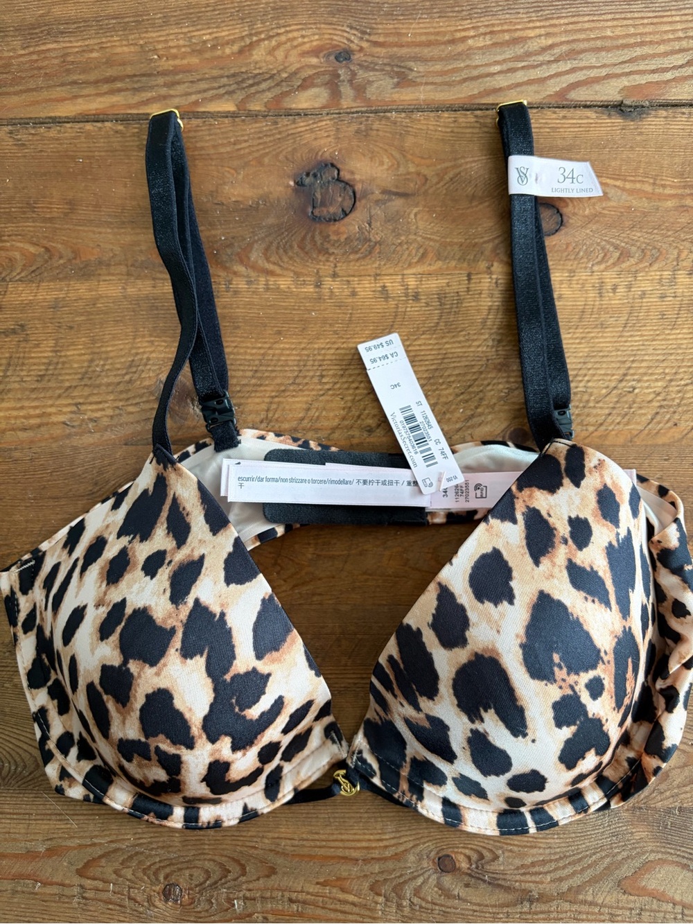 Victoria's Secret Leopard Print Push-Up Bra in Tan and Black